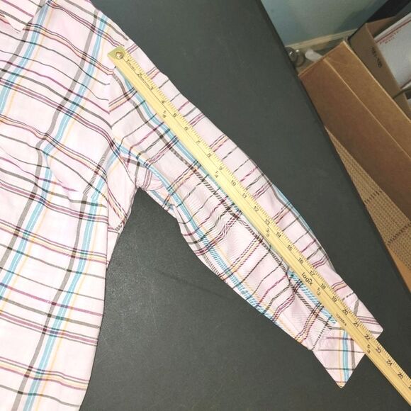 New Talbots Pink Plaid Button Up Shirt 1X - Picture 7 of 8